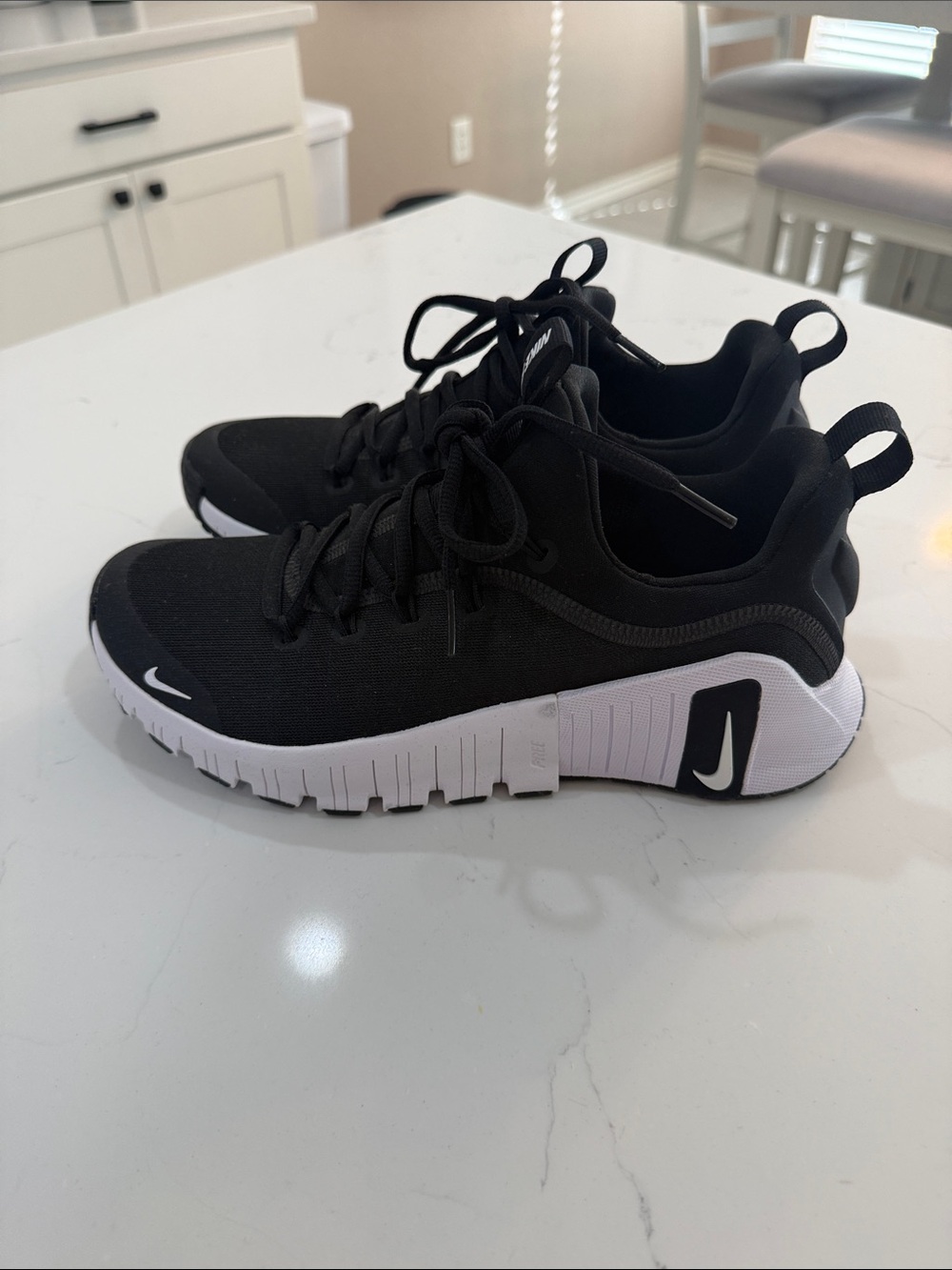 Nike Free Metcon 6 Black and White Slip-On Training Sneakers - Picture 5 of 7
